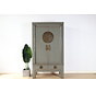 Chinesische Hochzeitschrank Massivholz 2 Türen Schrank grau  RAL7005