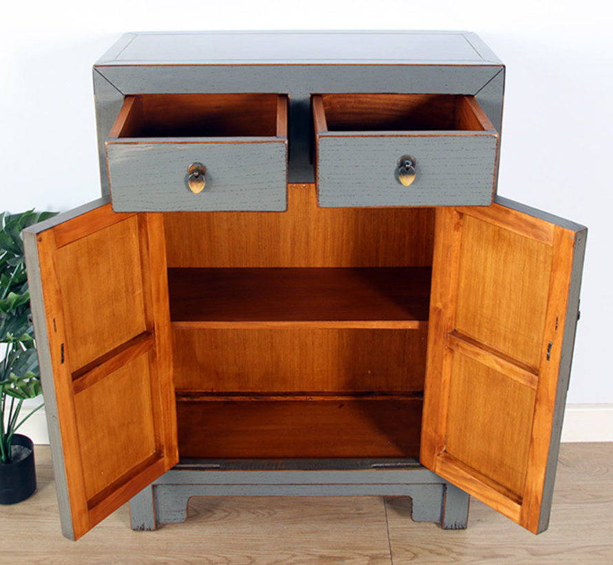 Chinese chest of drawers Oriental / Asian style gray  RAL7005