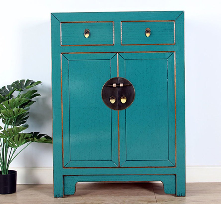 Chinese chest of drawers Oriental / Asian style turquoise