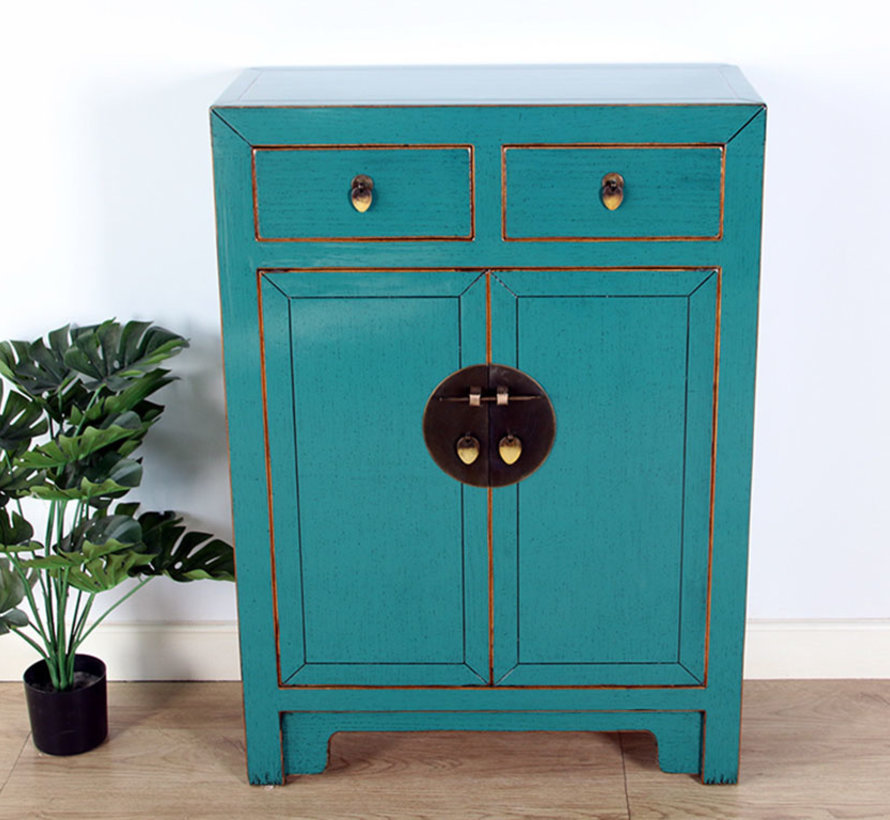 Chinese chest of drawers Oriental / Asian style turquoise RAL5018