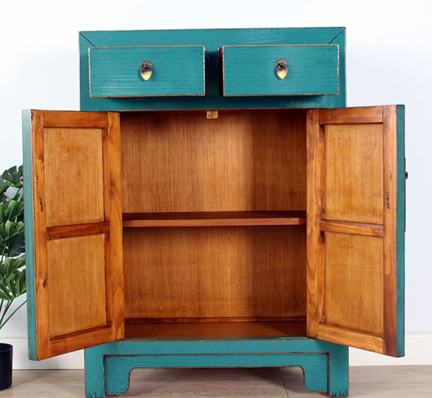 Chinese chest of drawers Oriental / Asian style turquoise