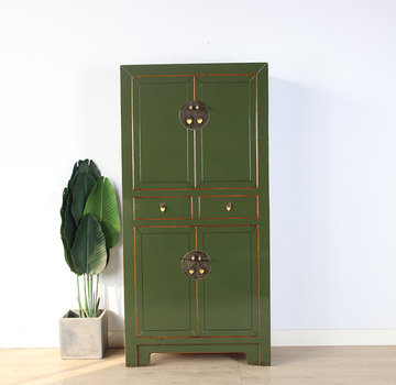 Yajutang Chinesische Kommode Hochzeitschrank olivgrün