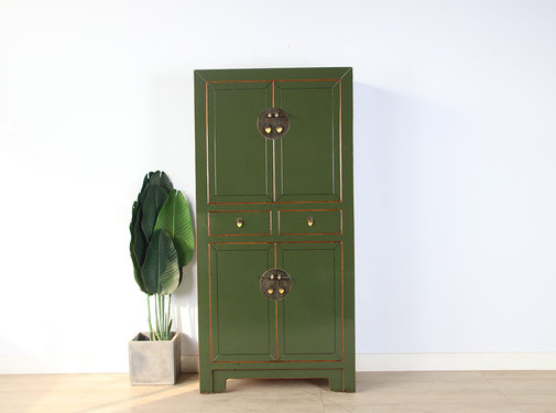 Yajutang Chinese dresser wedding cabinet olive green