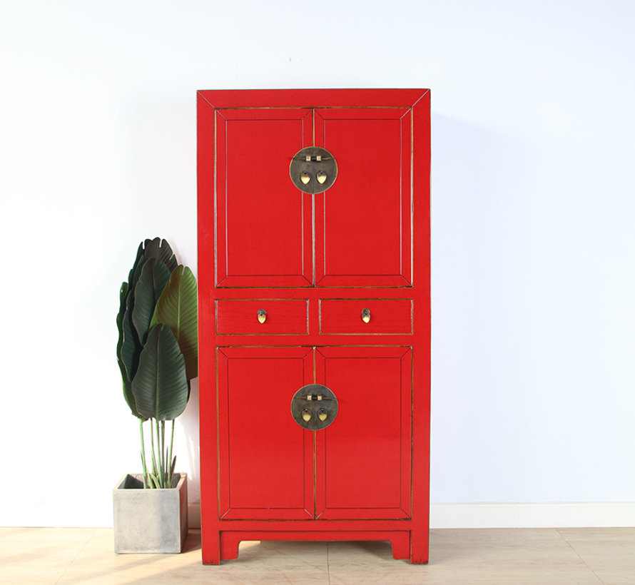 Chinese dresser wedding cabinet red solid wood