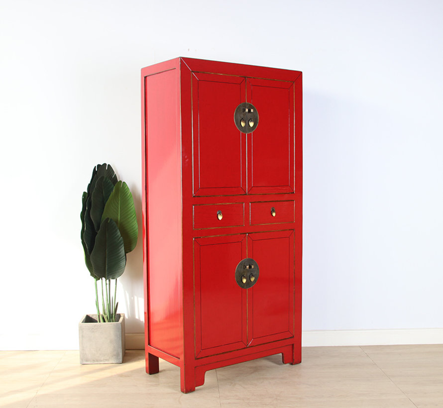 Chinese dresser wedding cabinet red solid wood