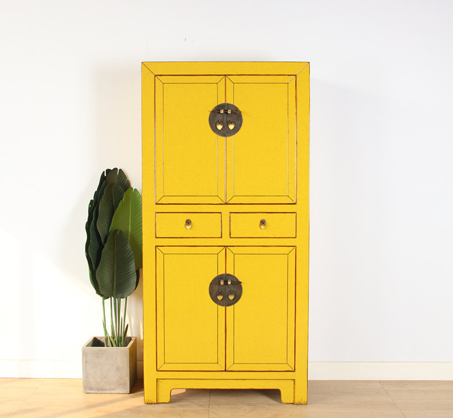 Chinese dresser wedding cabinet  solid wood yellow