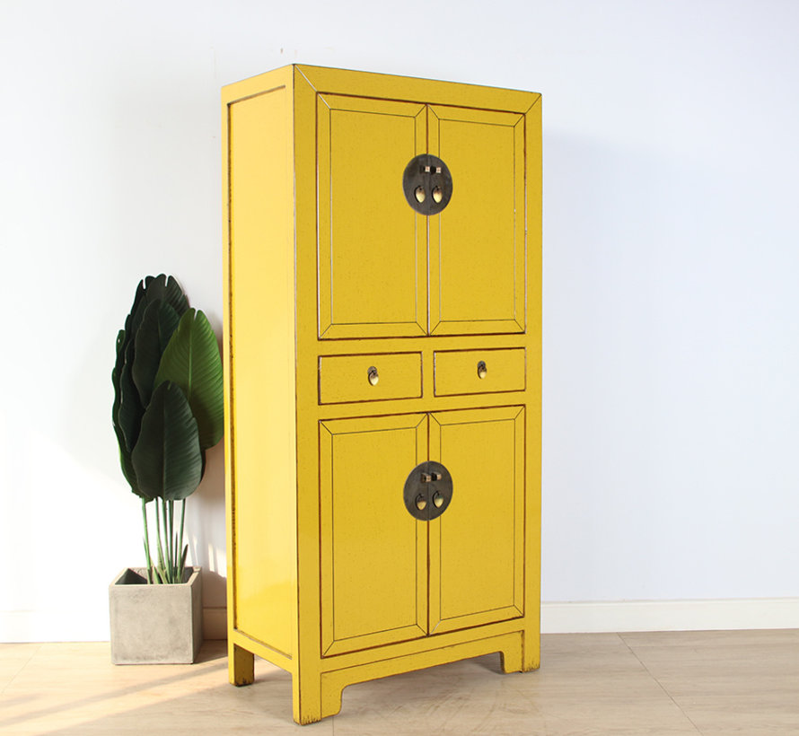 Chinese dresser wedding cabinet  solid wood yellow