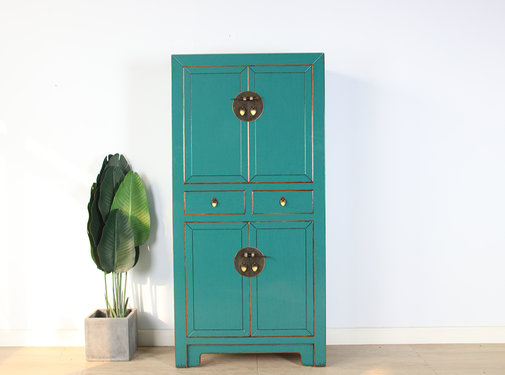 Yajutang Chinese dresser wedding cabinet turquoise
