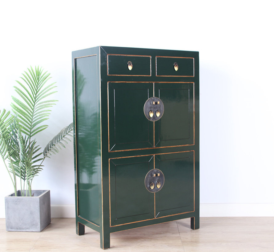Chinese dresser shoe cabinet closet solid wood fir green