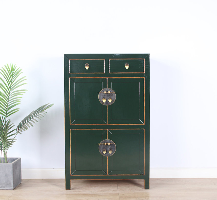 Chinese dresser shoe cabinet closet solid wood fir green