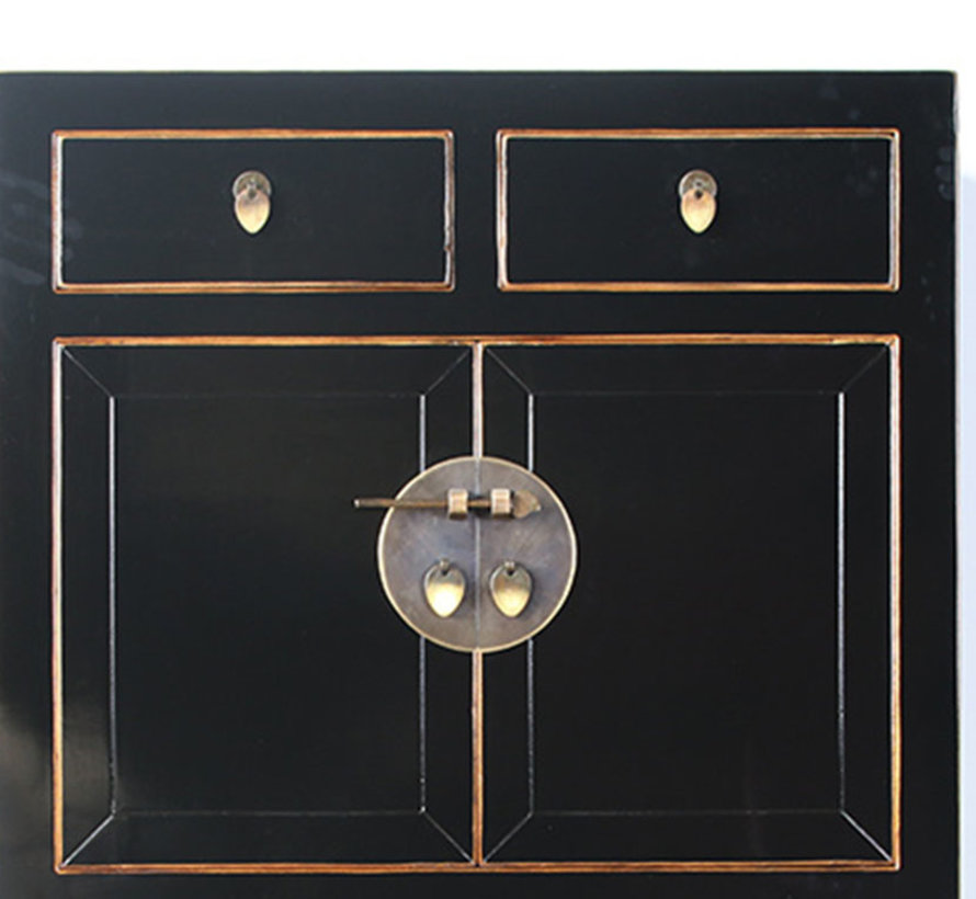 Chinese dresser shoe cabinet closet solid wood black