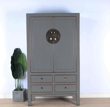 Yajutang Chinesischer Hochzeitsschrank grau  RAL7005