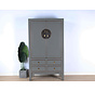 Chinese wedding cabinet 2 doors 4 drawers gray   RAL7005