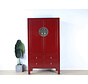 Chinese wedding wardrobe 2 doors 4 drawers purple red RAL3004