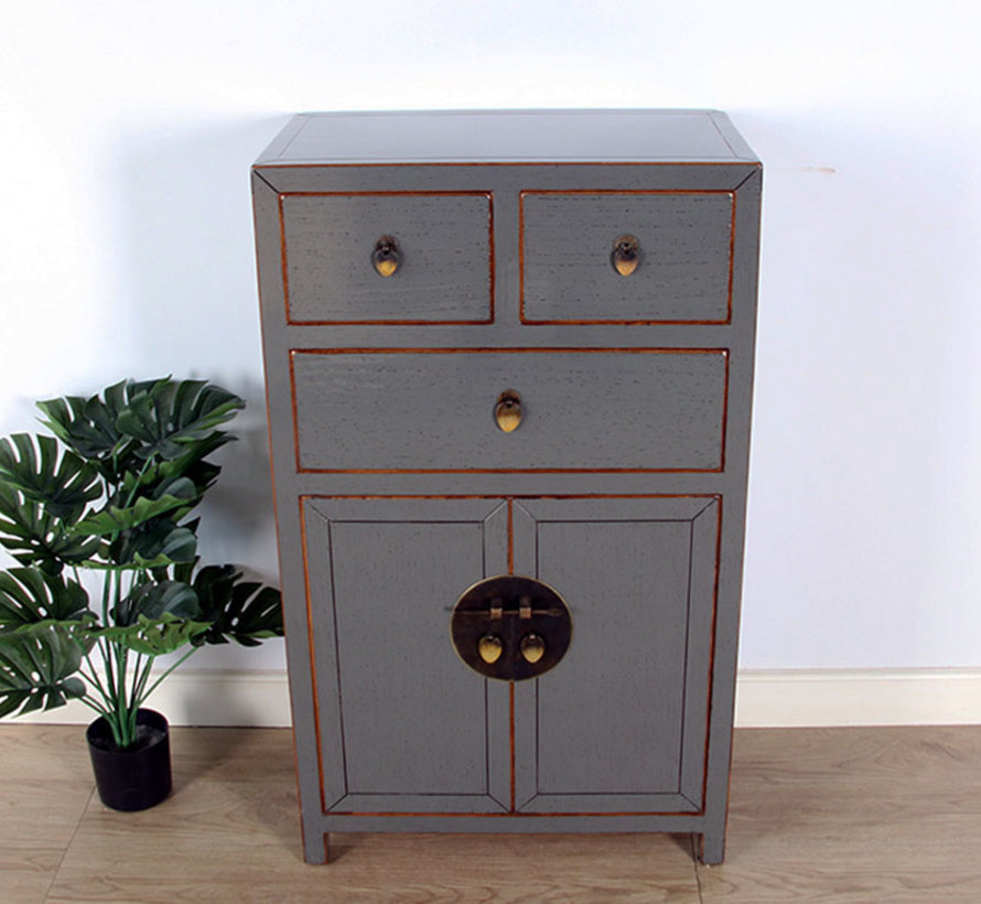 Chinese dresser sideboard 3 Schubladen 2 doors  gray RAL7005