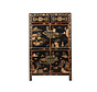 Chinese dresser hand painted landscape lucky symbols black