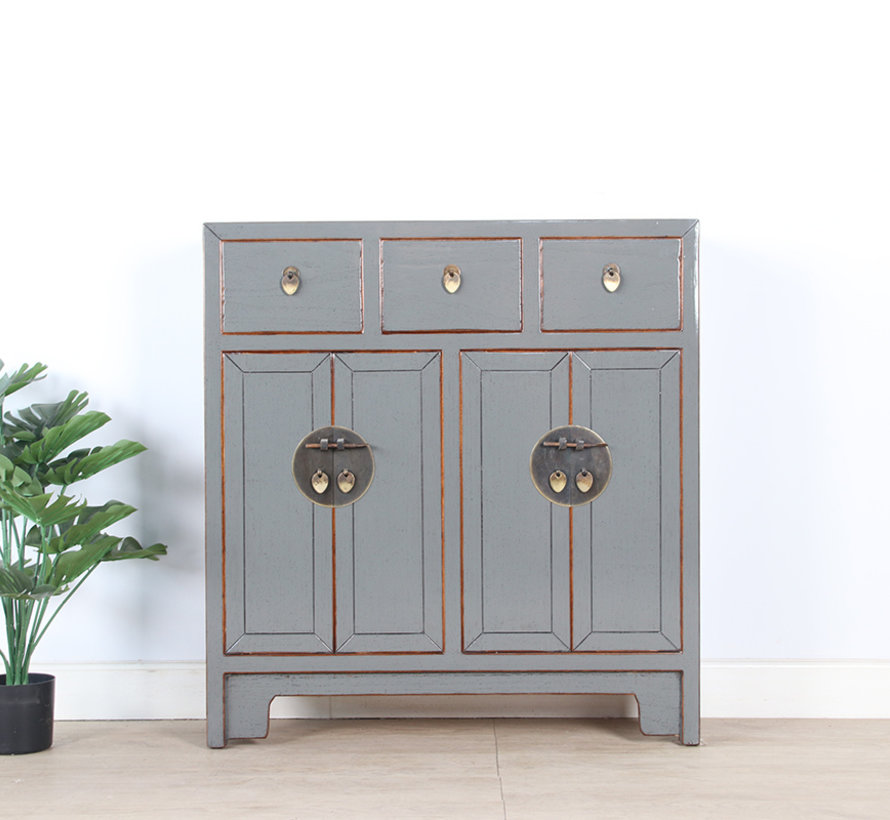 Chinese dresser 25 cm Deep Oriental / Asian style gray  RAL7005