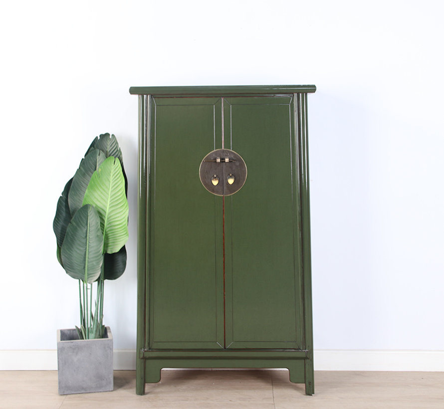 Chinese wedding cabinet 2 doors oliv green