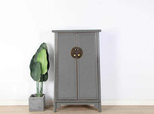 Yajutang Hochzeitschrank 2 Türen grau RAL7005