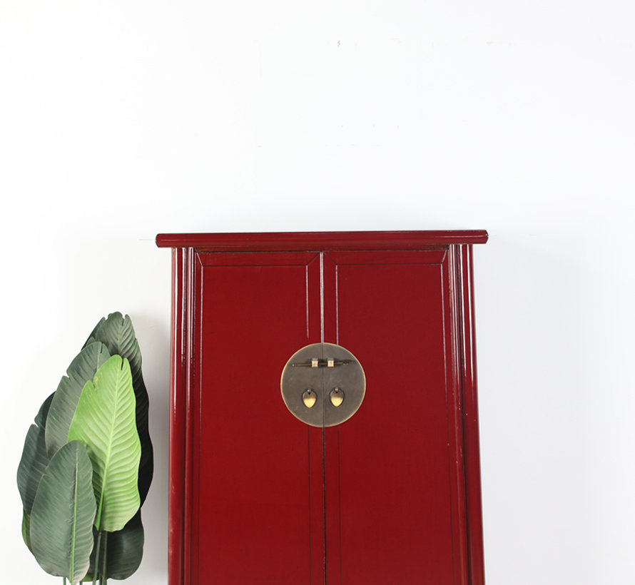 Chinese wedding cabinet 2 doors purple red RAL3004