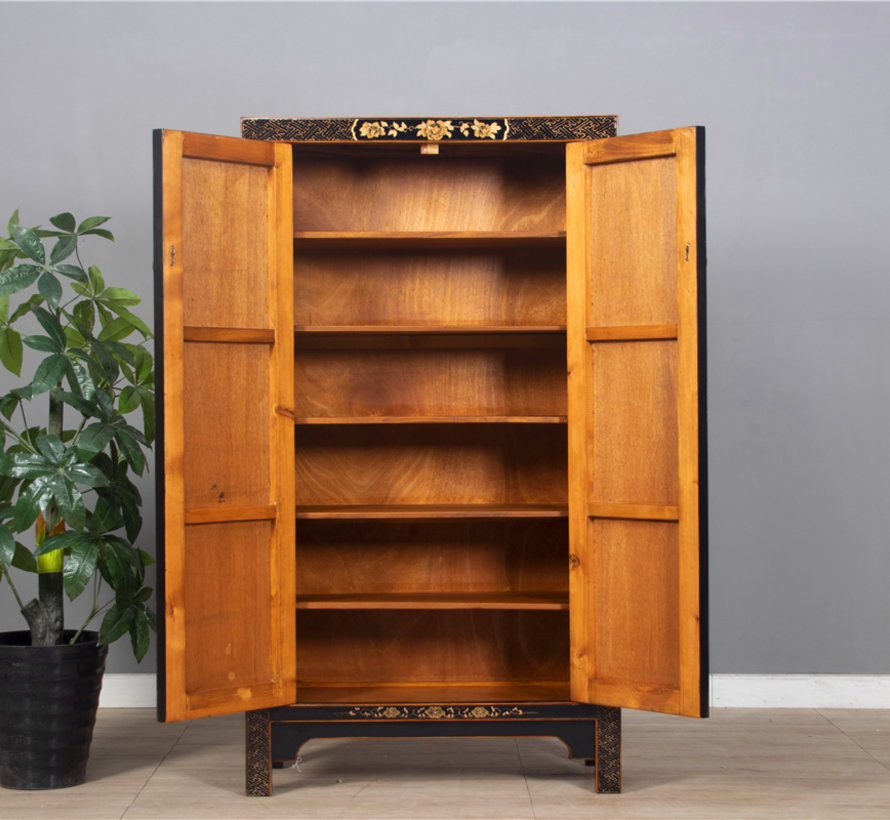 Cabinet with hand painting dragons black