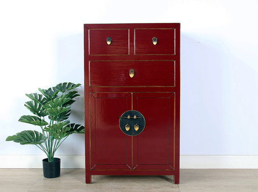 Yajutang Chinese chest of drawers purple red RAL3004