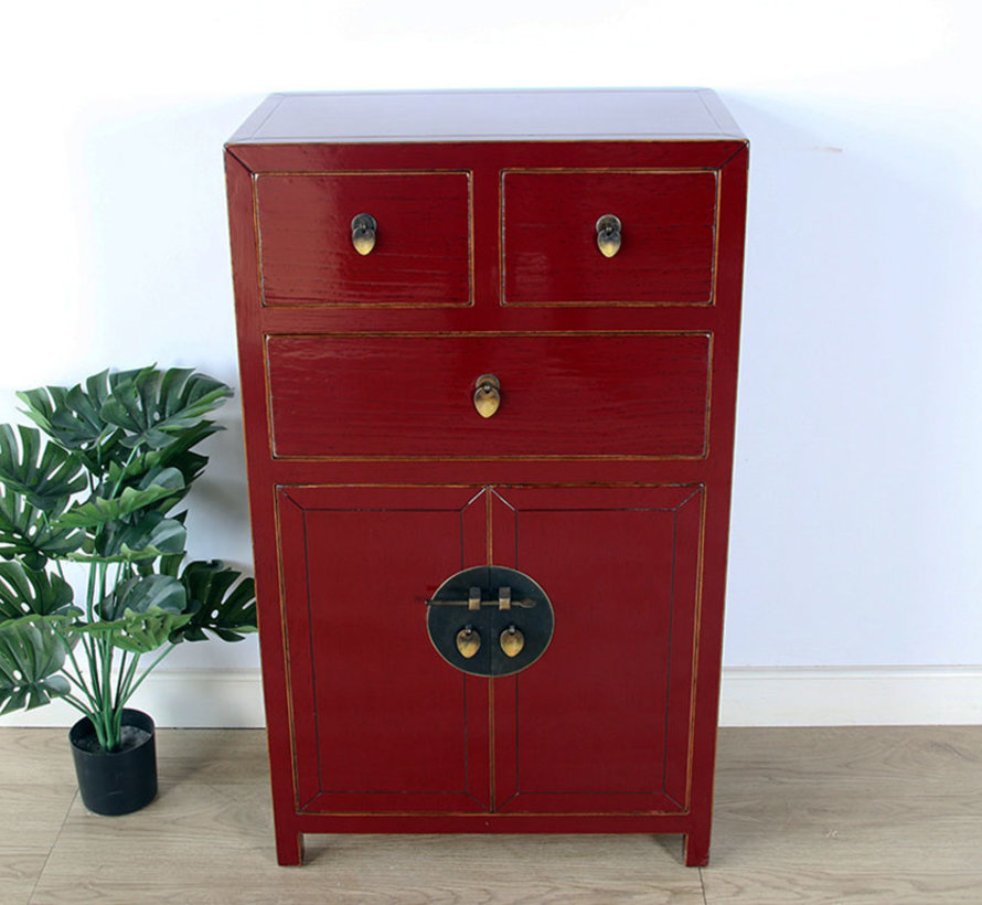 dresser sideboard 3 Schubladen 2 doors purple red RAL3004