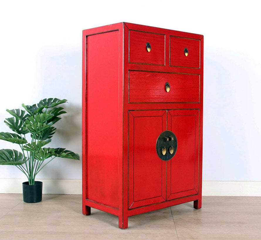 Chinese dresser sideboard 3 Schubladen 2 doors red