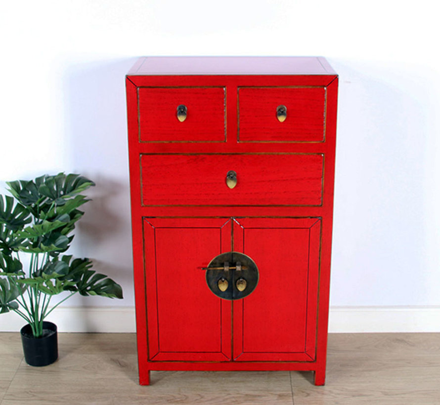 Chinese dresser sideboard 3 Schubladen 2 doors red