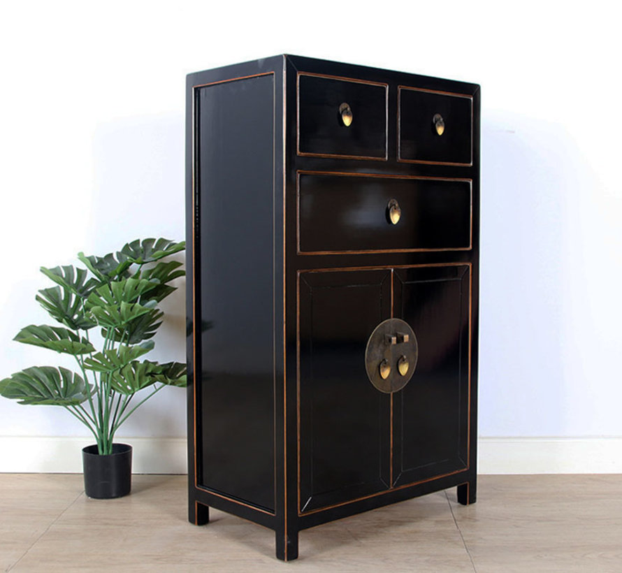 Chinese dresser sideboard 3 Schubladen 2 doors black