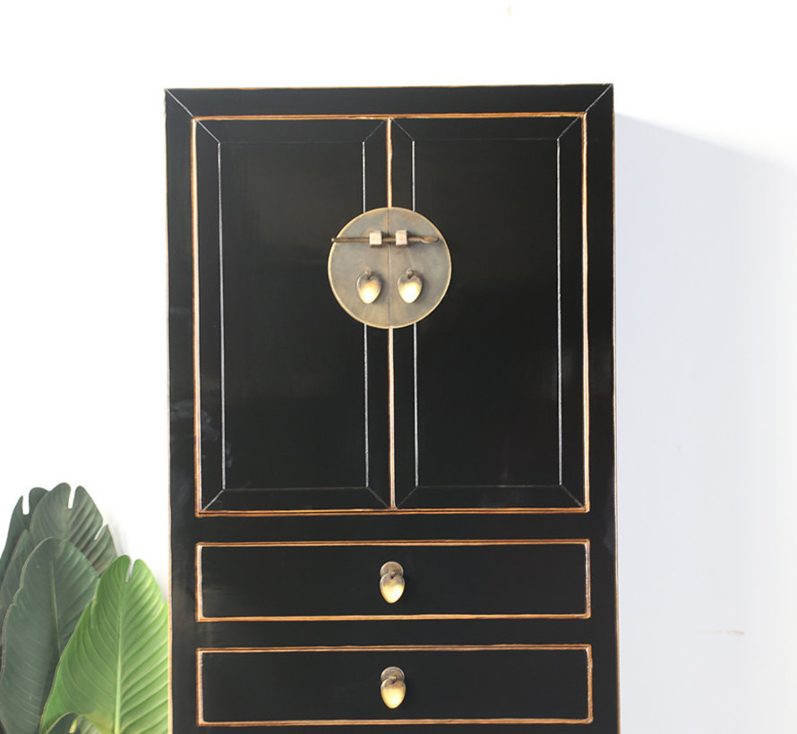 Chinese wedding cabinet  solid wood black