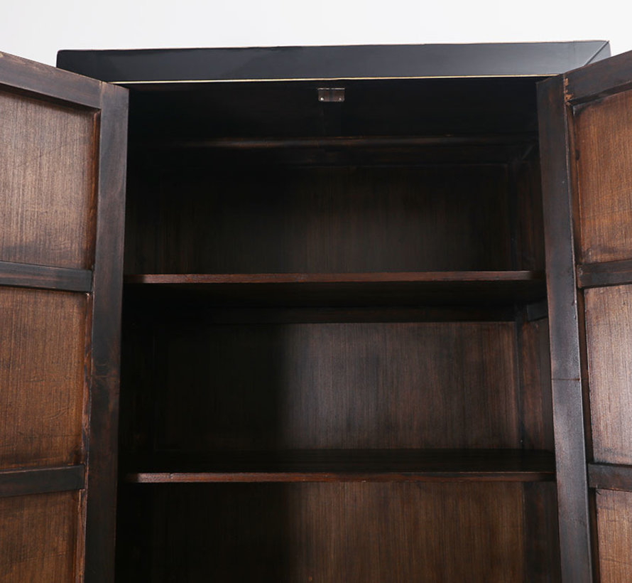 Chinese wedding cabinet 2 doors 2 drawers black