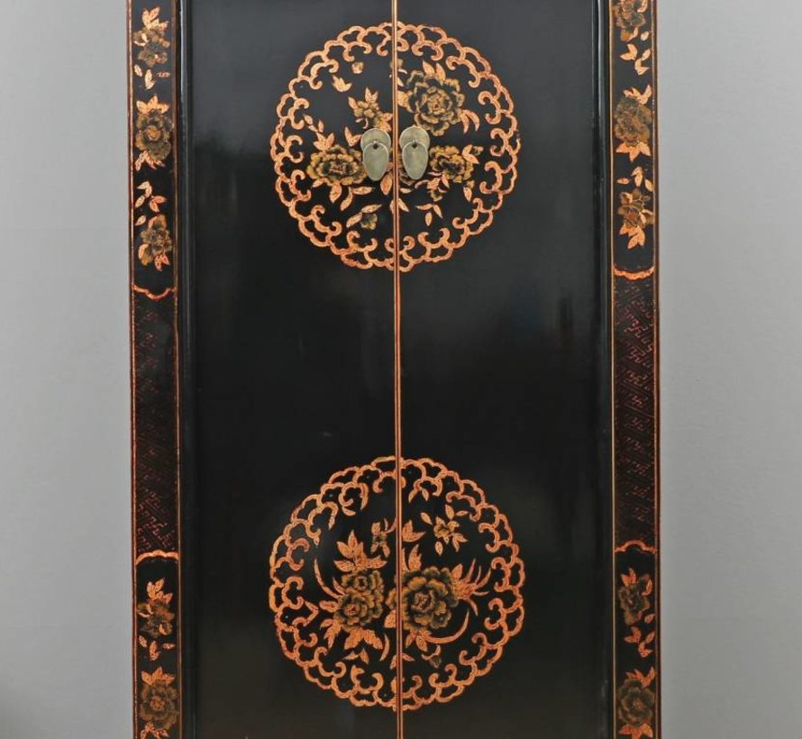 Chinese wedding cupboard 2 doors 1 drawer painted