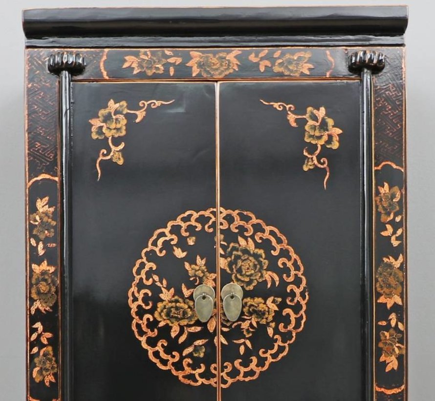 Chinese wedding cupboard 2 doors 1 drawer painted