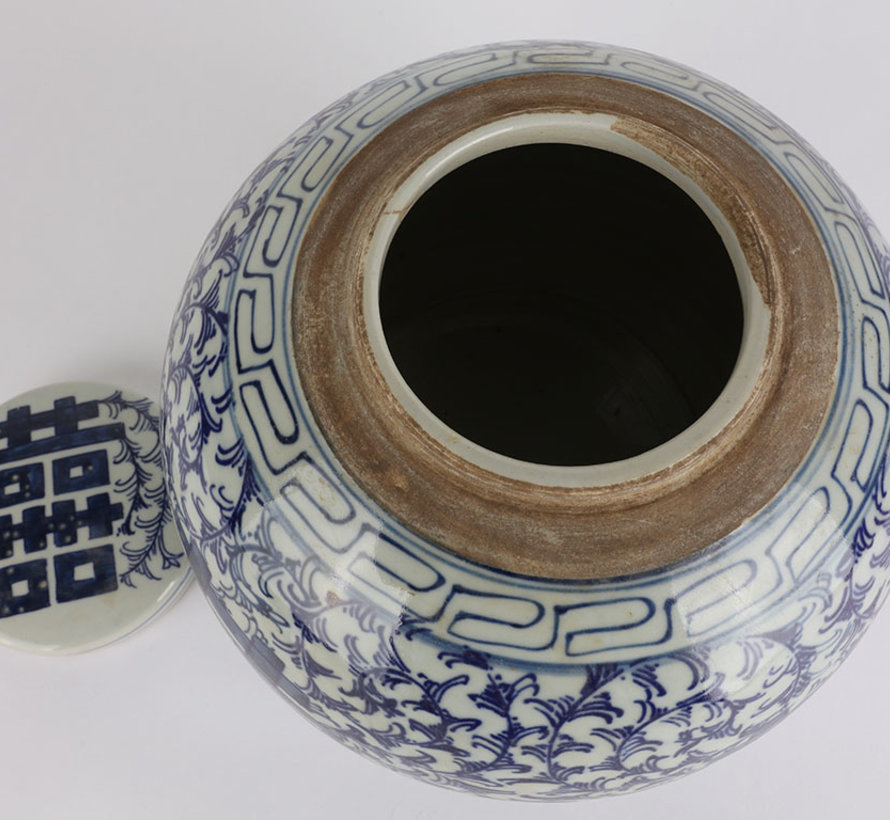 Chinese porcelain lid vase Double happiness