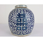 Chinese porcelain lid vase Double happiness