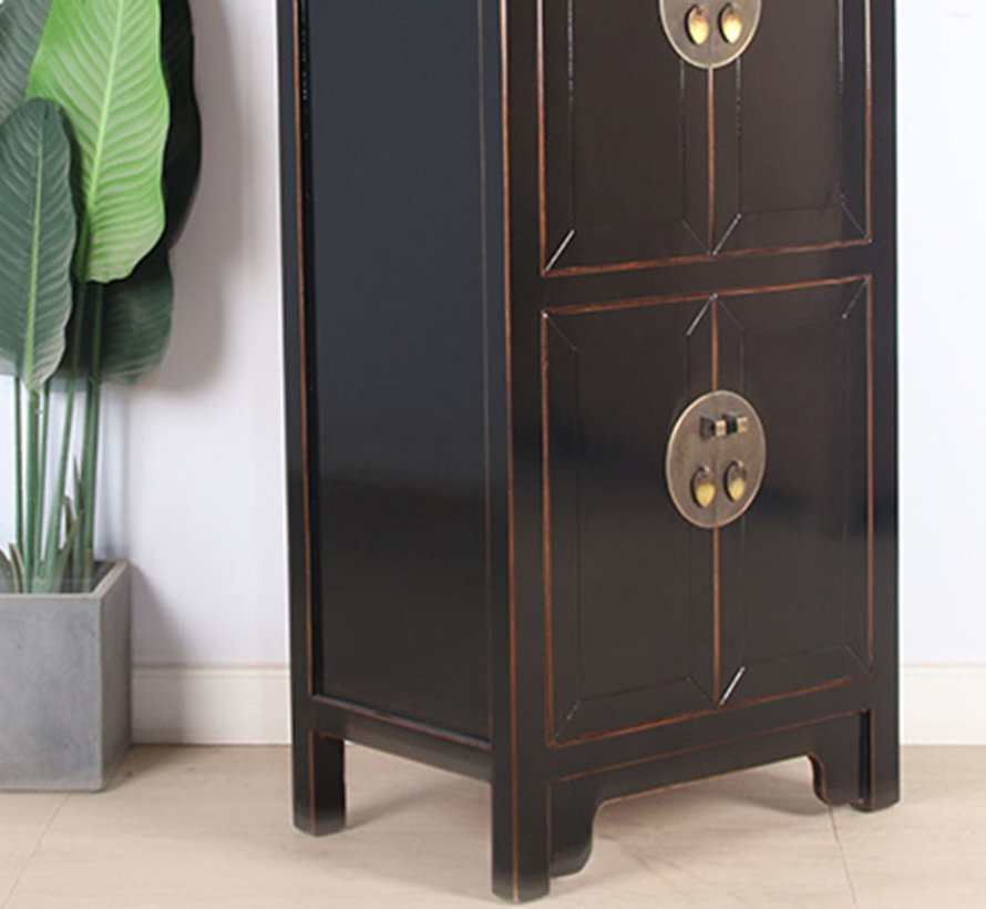 Chinese wedding cabinet 6 doors solid wood black