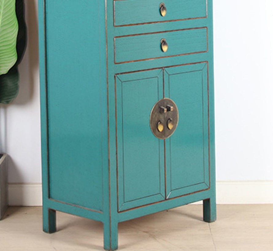 Chinese wedding cabinet  solid wood turquoise