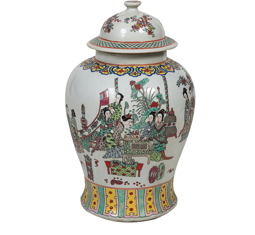 Chinesische Porzellan Deckelvase44cm hoch Ø 25cm