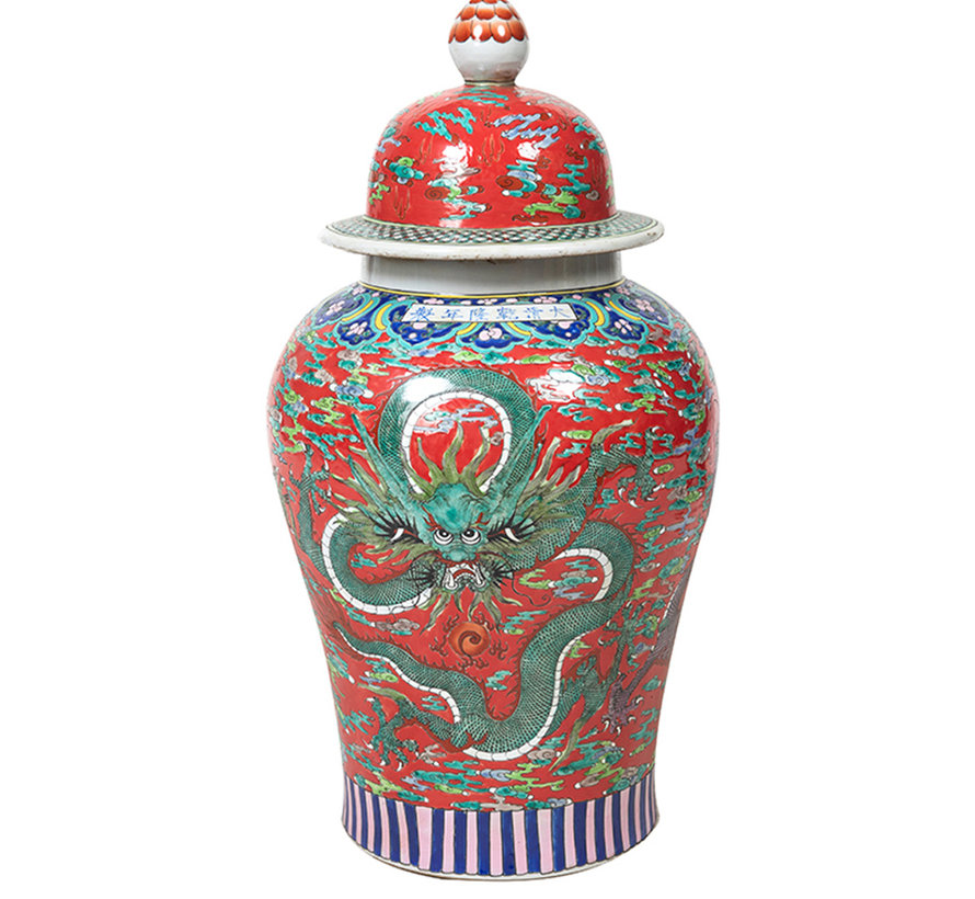 Chinese porcelain lidded vase68cm high Ø 34cm