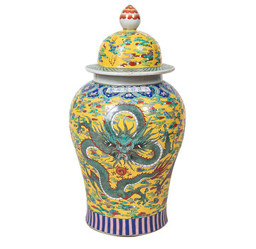 Yajutang Chinesische Porzellan Deckelvase