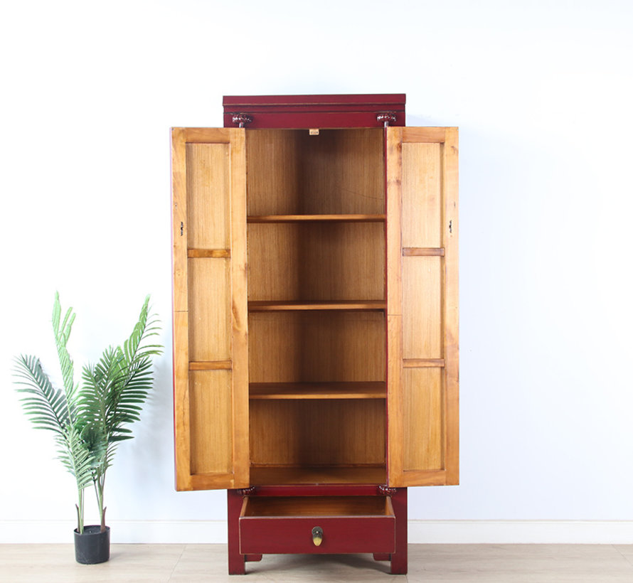 Chinese wedding cabinet 2 doors 1 drawer wardrobe purple RAL3004