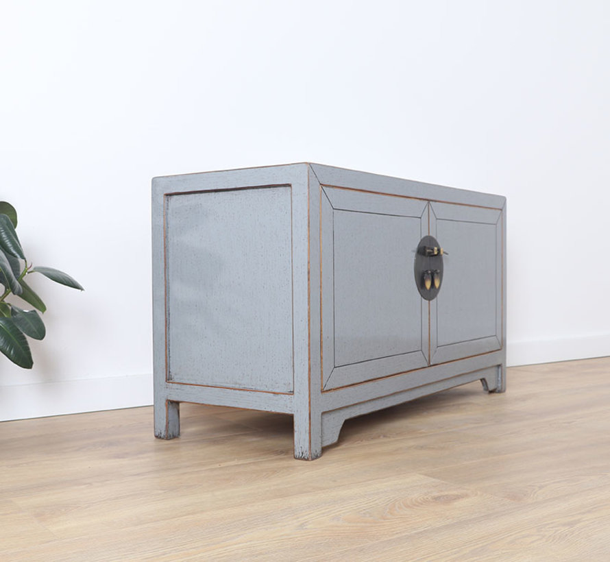 Chinese dresser sideboard 3 drawers 2 doors Oriental Asian gray