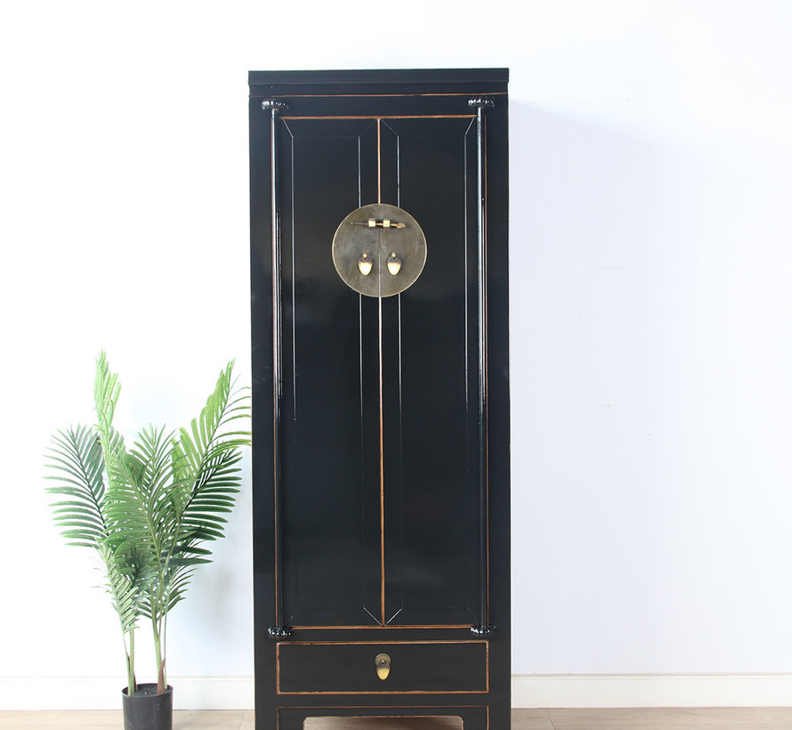 Chinese wedding cabinet solid wood wardrobe black