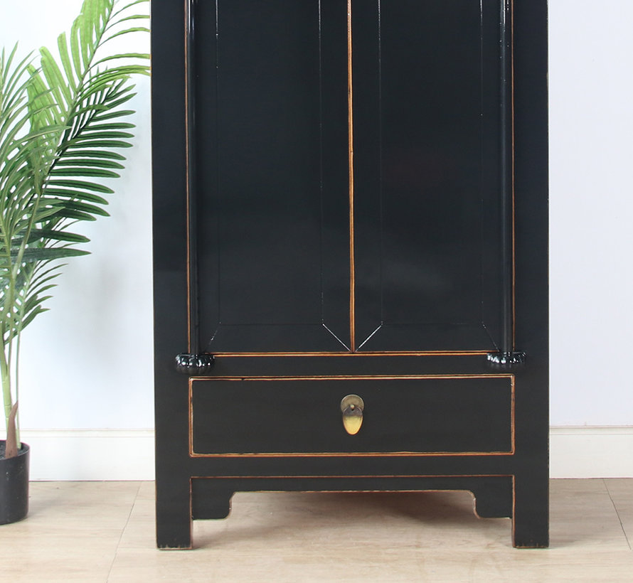 Chinese wedding cabinet solid wood wardrobe black