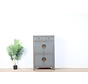 Chinese dresser wedding cabinet cabinet solid wood gray  RAL7005