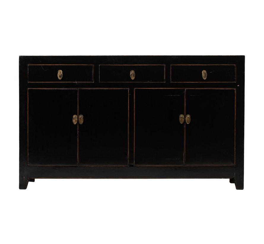 Antikes Sideboard chinesische Kommode schwarz