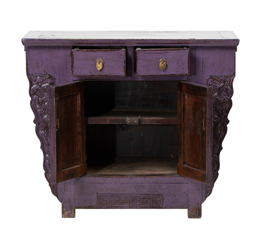 Antique sideboard TV table chest of drawers 2 doors 2 drawers purple