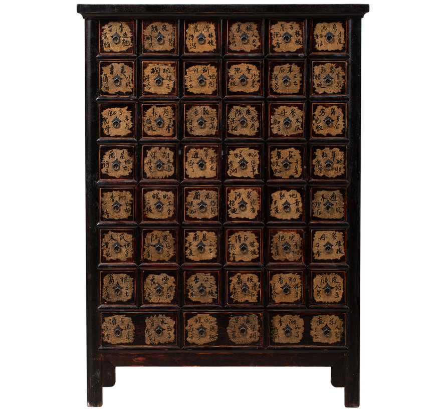 antique apothecary cabinet with 48 drawers