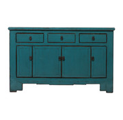 Yajutang Antique sideboard TV table chest of drawers blue